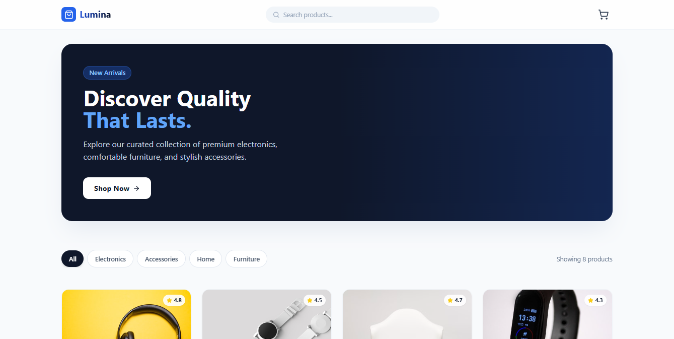 Lumina E-Commerce Screenshot